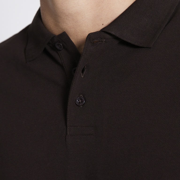 Long sleeve polo shirt "Aiden" Dark Brown